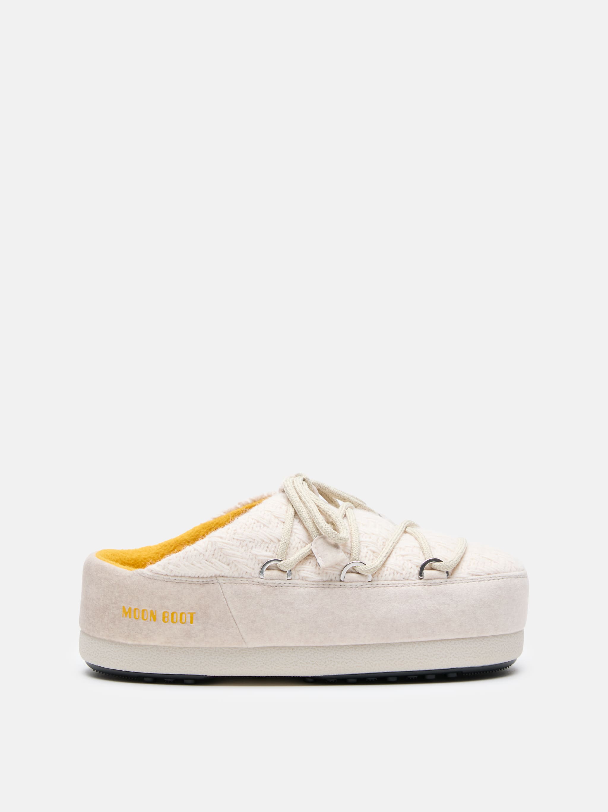 MOON BOOT X GUEST IN RESIDENCE EVX WHITE SAND KNIT MULES