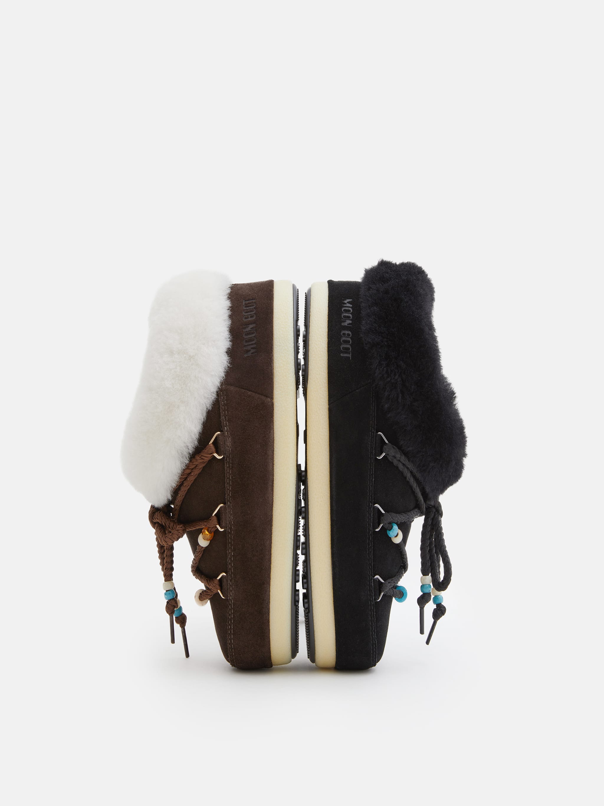 SUEDE BEADS BLACK MULES