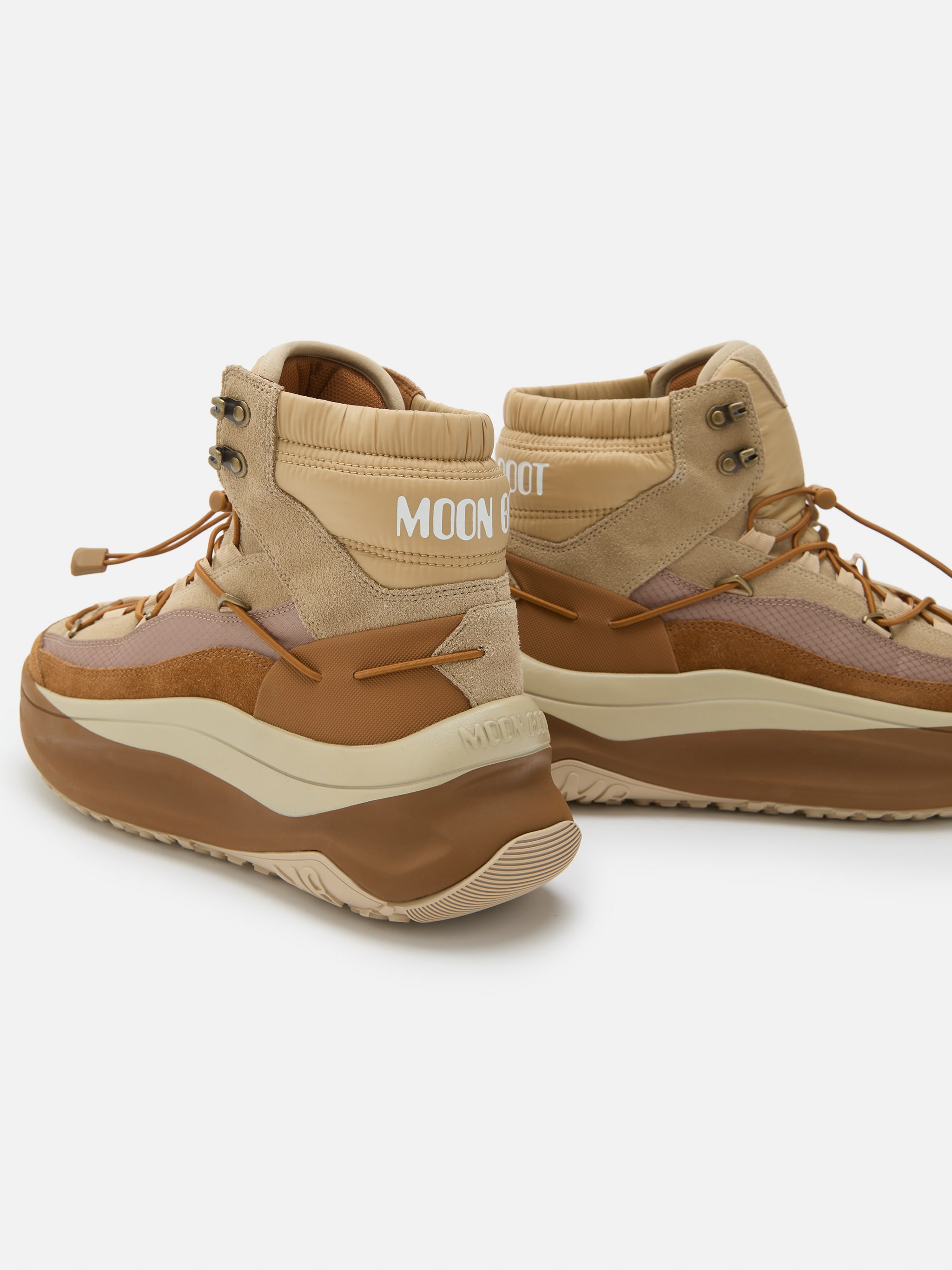 MOON247 BROWN XLACE MID SNEAKERS