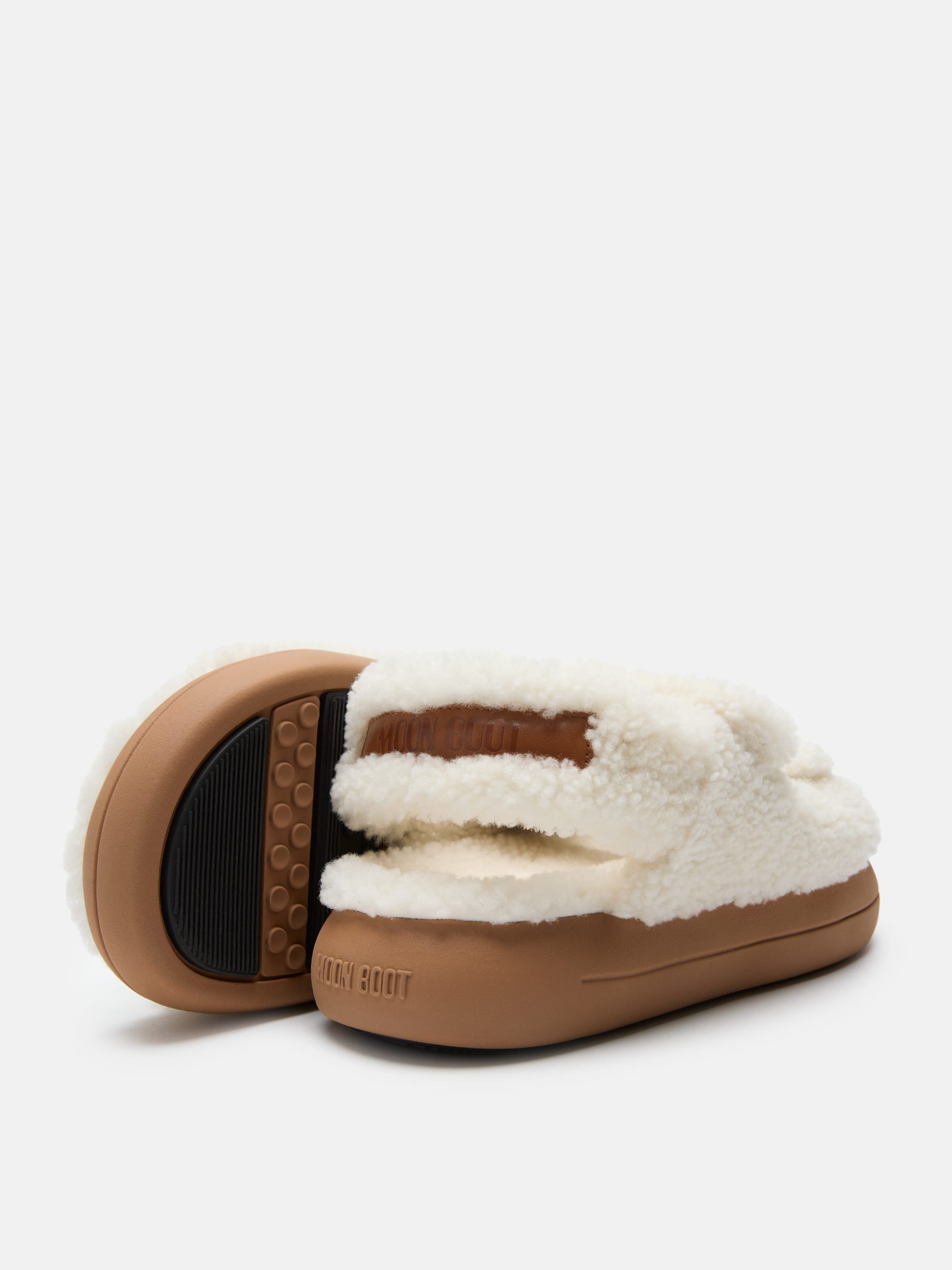 SHEARLING WHITE SANDALS