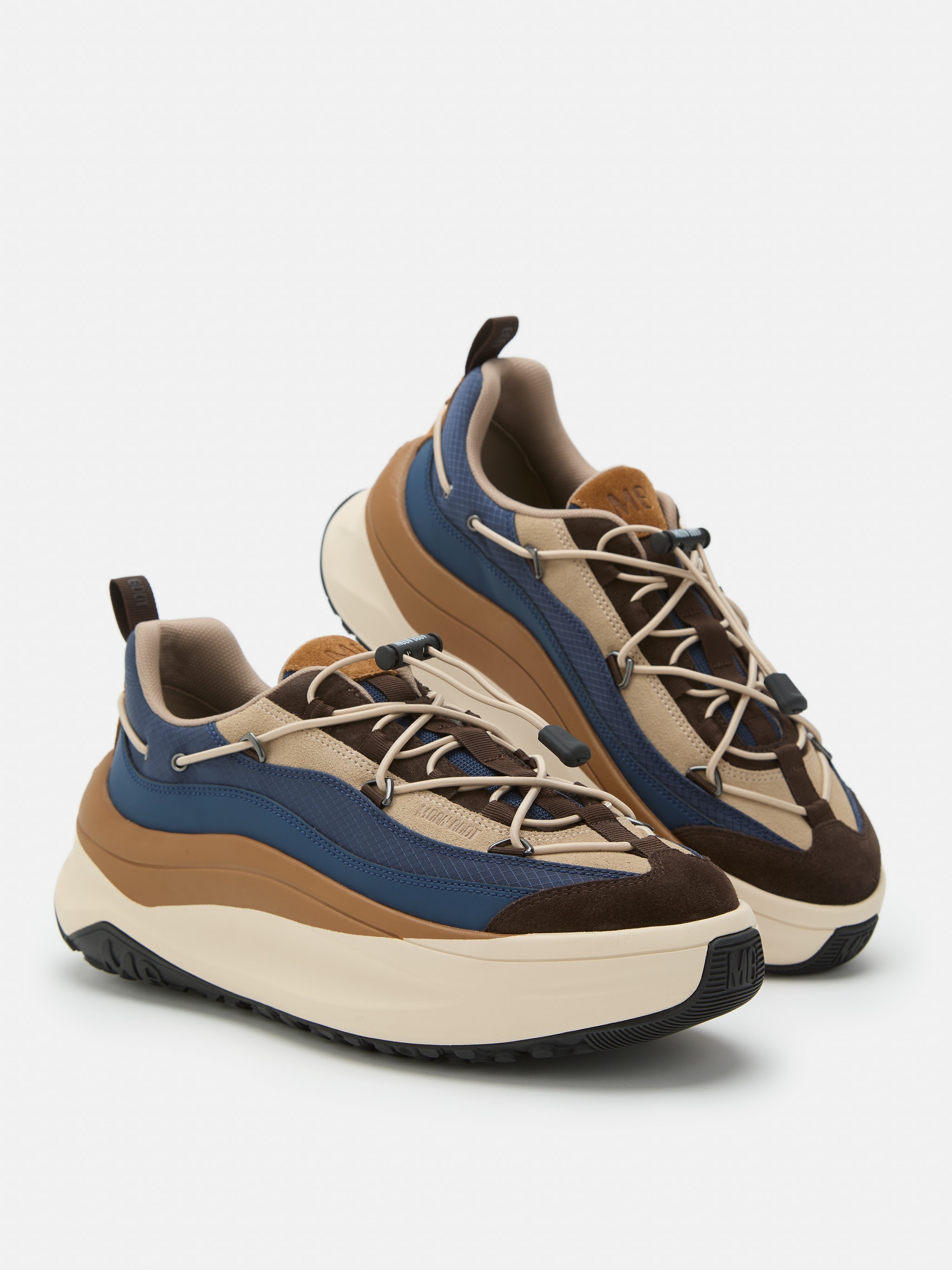 MOON247 XLACE NAVY & BROWN SNEAKERS