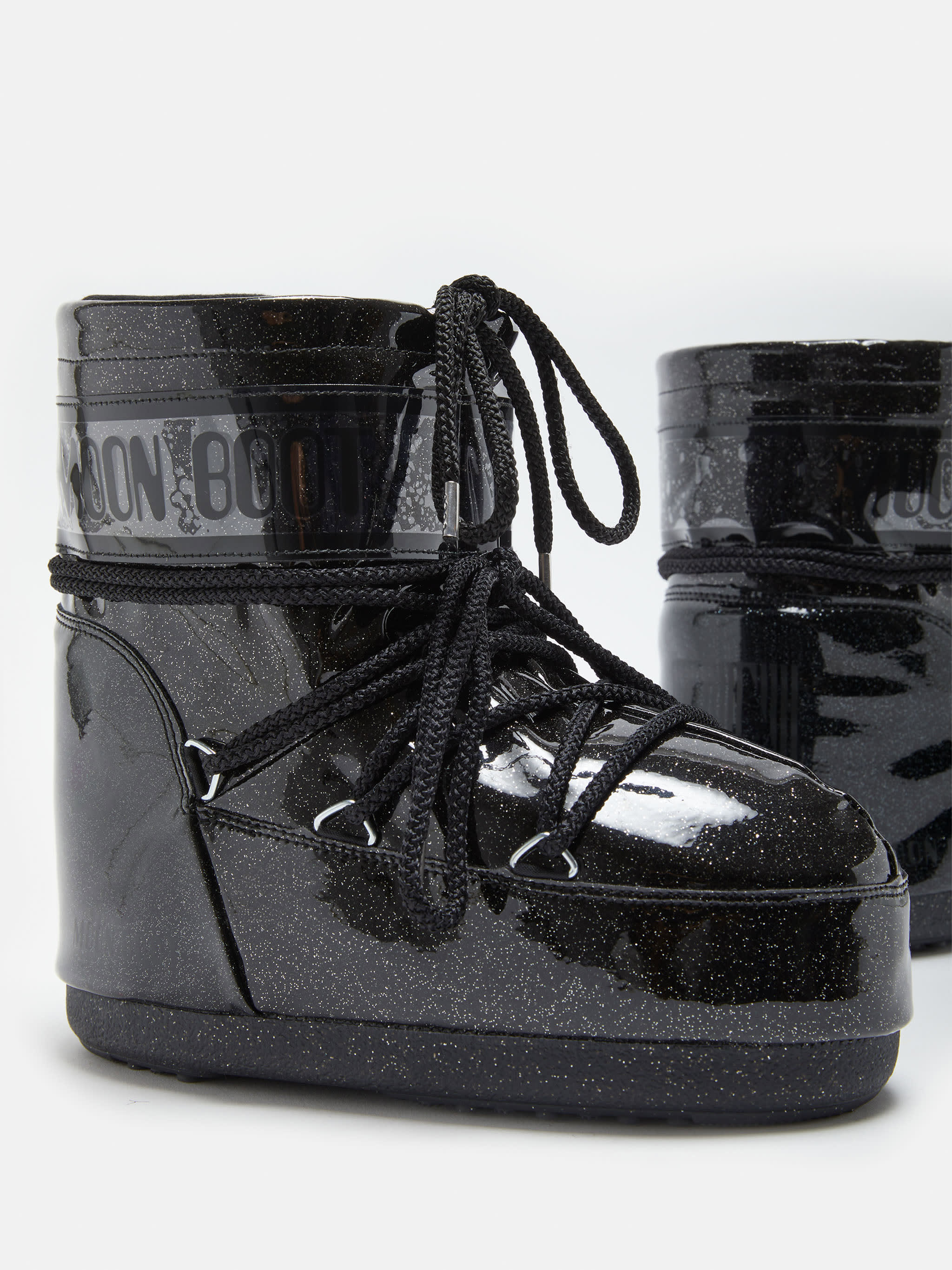ICON LOW BLACK GLITTER BOOTS