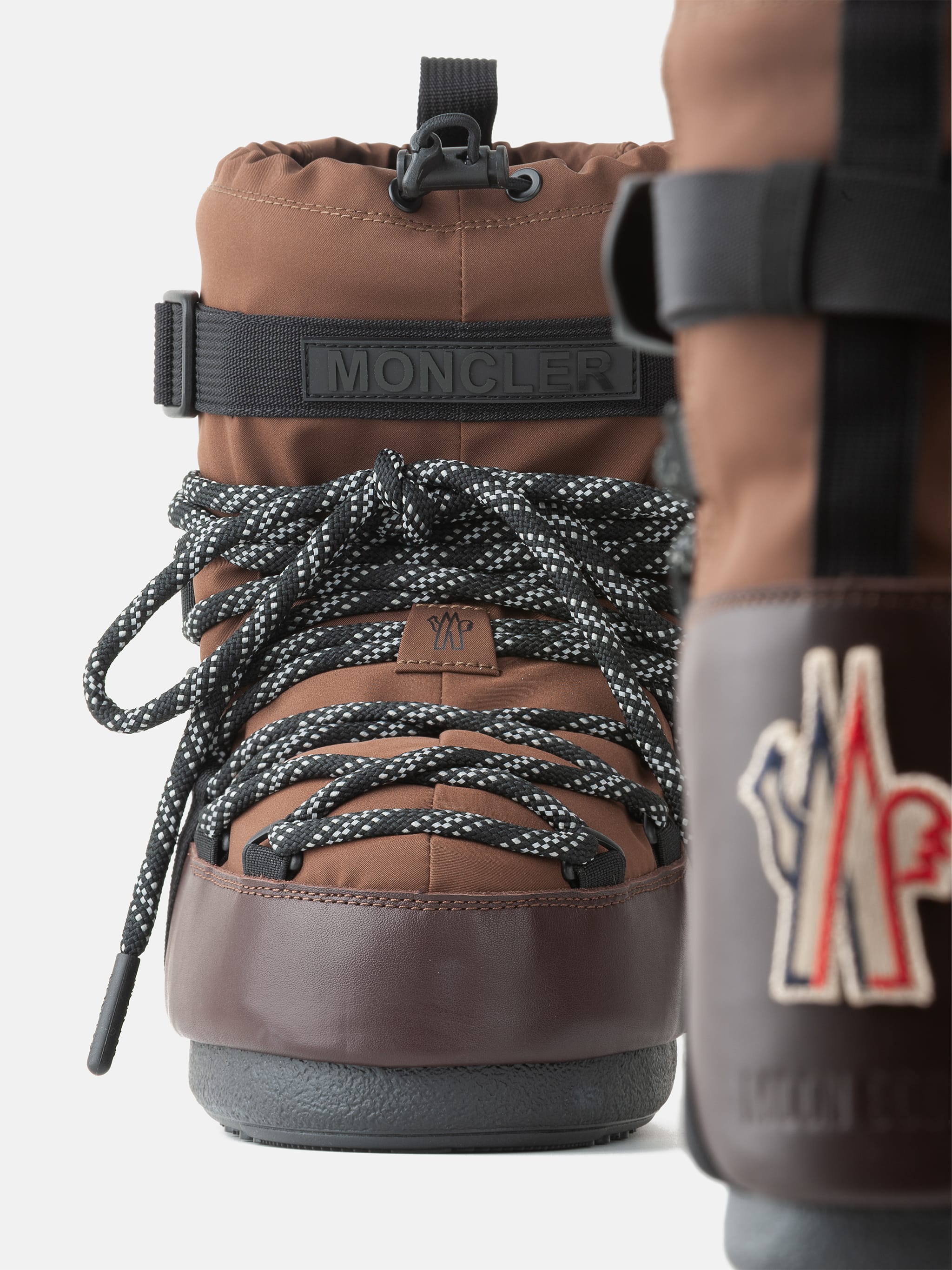 MOON BOOT X MONCLER GRENOBLE ICON LOW MOCHA BROWN BOOTS